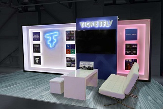 個性展臺，粉色展臺，展臺燈光設(shè)計
